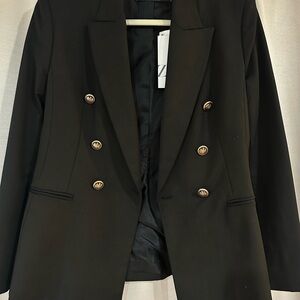 Zara Black Double-Breasted Blazer